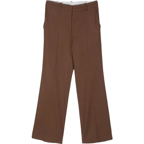 Braune Flanellhose , Damen, Größe: L - Alysi - Modalova