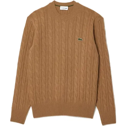 Woll Zopfmuster Pullover , Herren, Größe: L - Lacoste - Modalova