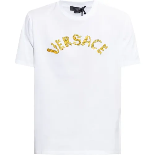 T-Shirt mit Logo , Herren, Größe: 2XL - Versace - Modalova