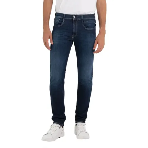 Dunkelblaue Denim Jeans , Herren, Größe: W32 L32 - Replay - Modalova