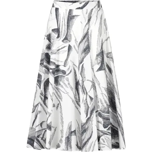 Printed Poplin Midi Skirt , female, Sizes: XL, 3XL, L, 2XL, 4XL - Marina Rinaldi - Modalova
