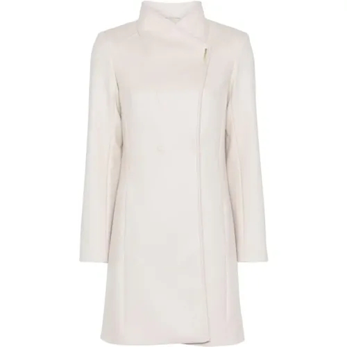 Beige Double-Breasted Coat with Gold Accents , female, Sizes: S - Liu Jo - Modalova