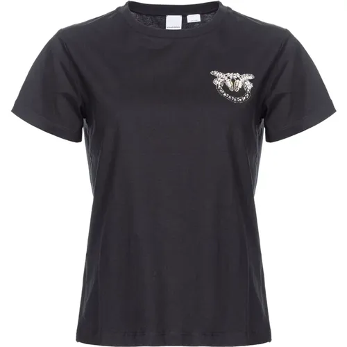 Love Birds Logo T-Shirt , female, Sizes: L, XS, S, M - pinko - Modalova