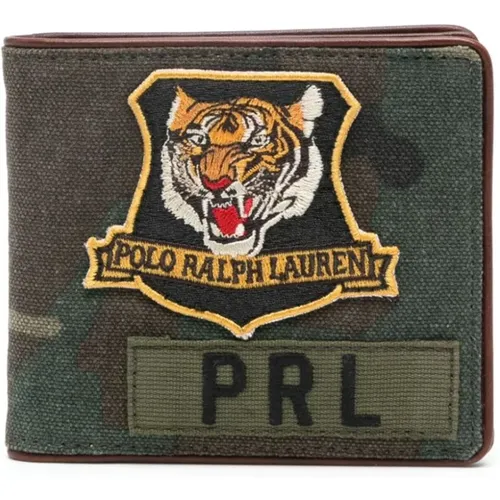 Camouflage Print Leather Wallet , male, Sizes: ONE SIZE - Ralph Lauren - Modalova
