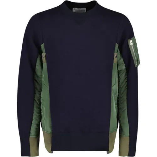 Bicolor Rundhals Pullover Sacai - Sacai - Modalova