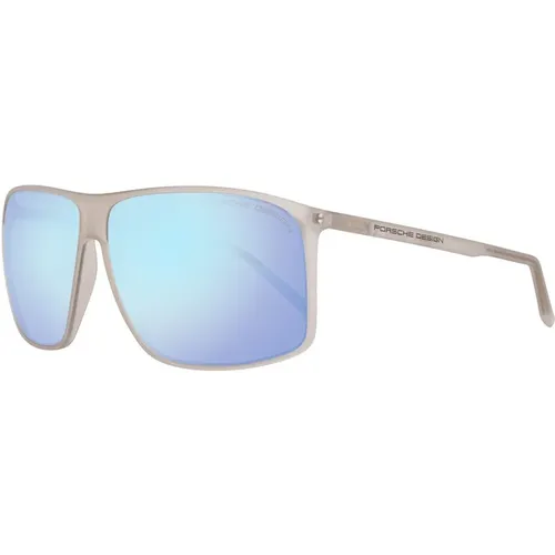 Herren Quadratische Sonnenbrille Blau Verspiegelt - Porsche Design - Modalova