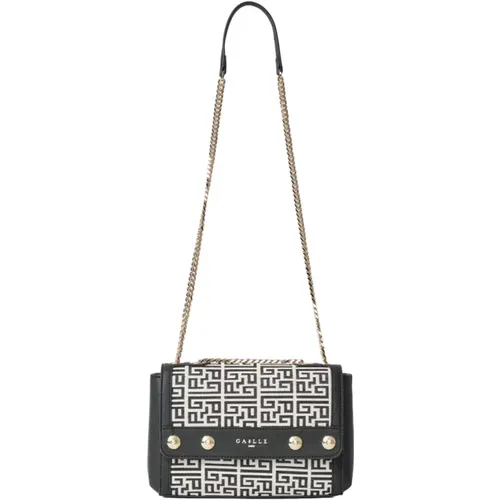 Elegante Jacquard-Schultertasche Schwarz - Gaëlle Paris - Modalova