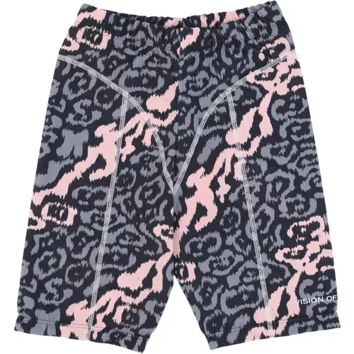 Leoparden Radhose Pink/Grau , Damen, Größe: M - VISION OF SUPER - Modalova