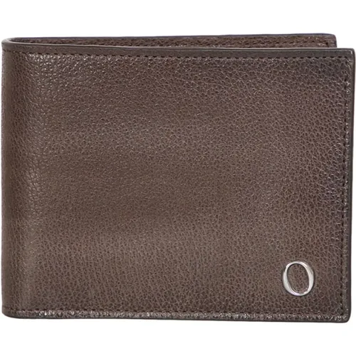 Leather wallet with textured texture and bi-fold design by , male, Sizes: ONE SIZE - Orciani - Modalova