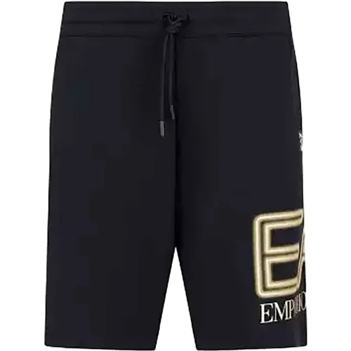 Bermuda Shorts with Elastic Waist , male, Sizes: L, M - Emporio Armani EA7 - Modalova