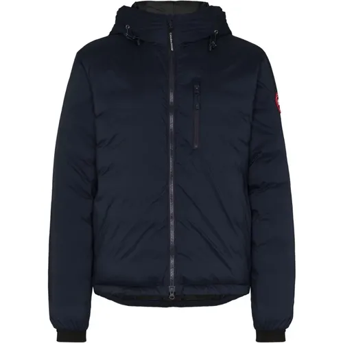 Marineblaue Lodge Kapuzenjacke mit Polsterung - Canada Goose - Modalova