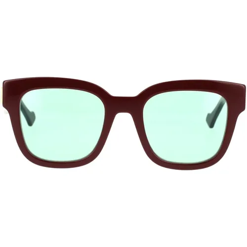 Minimalist Square Sunglasses with Green Lenses , female, Sizes: 52 MM - Gucci - Modalova