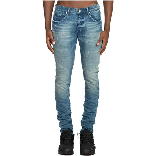 Blaue Skinny Western Jeans , Herren, Größe: W33 - Purple Brand - Modalova