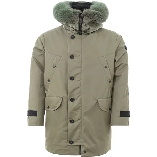 Padded Coat with Hood and Fur Collar , male, Sizes: M - Peuterey - Modalova
