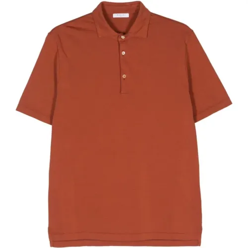 Lehm Orange Baumwoll T-Shirt , Herren, Größe: S - Boglioli - Modalova