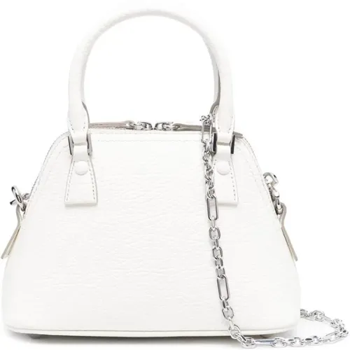 Klassische Mikro Tasche aus weißem Leder,Handbags - Maison Margiela - Modalova