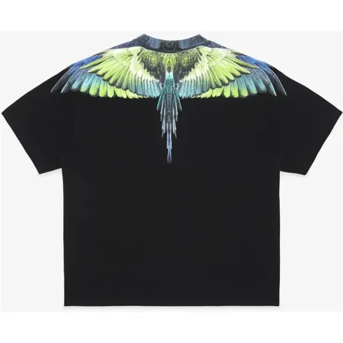 Icon Wings T-shirt Black Light Green , male, Sizes: L, 2XL - Marcelo Burlon - Modalova