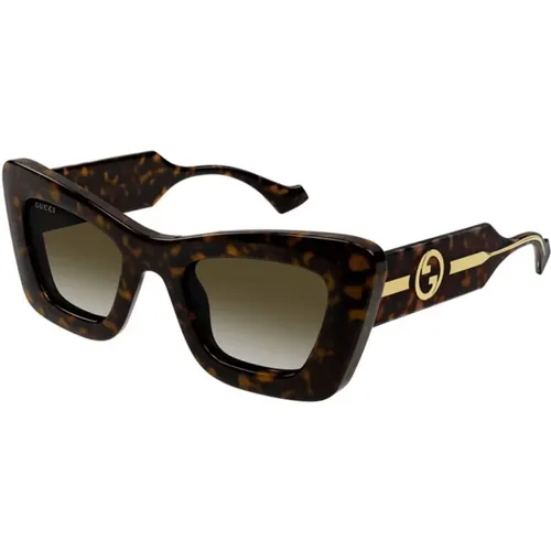 Stylish Sunglasses in Havana , female, Sizes: 49 MM - Gucci - Modalova