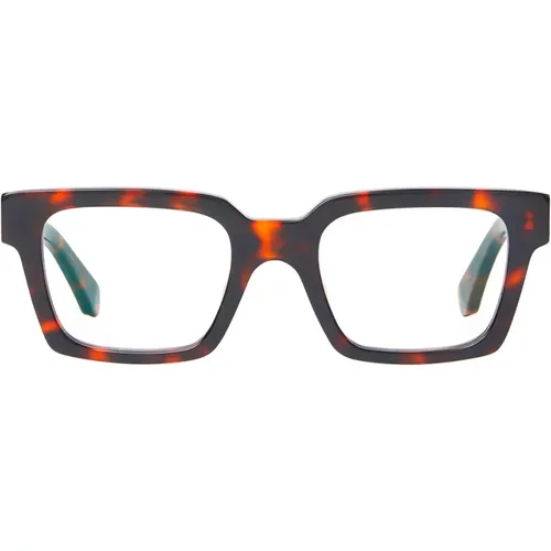 Mutige Rechteckige Brillenfassungen , unisex, Größe: 50 MM - Off White - Modalova