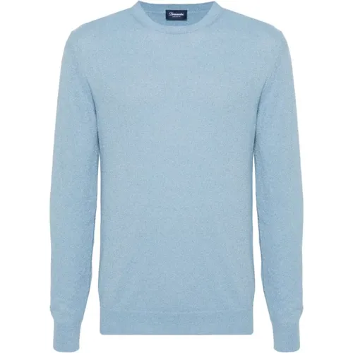 Azzurro Crew-Neck Sweater , male, Sizes: L, M, XL, 3XL - Drumohr - Modalova