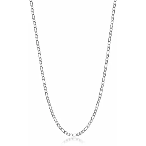 Mens Silver Figaro Chain in 3mm , Herren, Größe: 2XL - Nialaya - Modalova