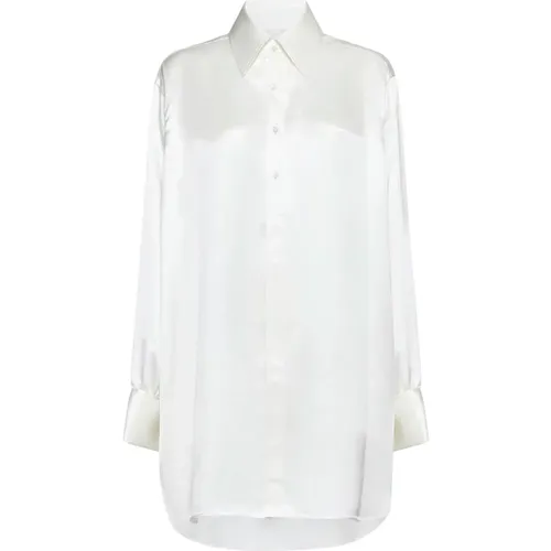 Silk Off- Shirt with Cufflinks , female, Sizes: XS - Maison Margiela - Modalova