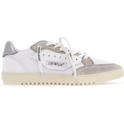 Off , Canvas and leather sneakers with style , male, Sizes: 9 UK - Off White - Modalova