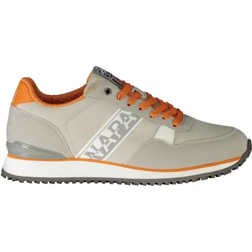 Grey Polyester Sneaker with Contrast Details , male, Sizes: 6 UK, 10 UK - Napapijri - Modalova