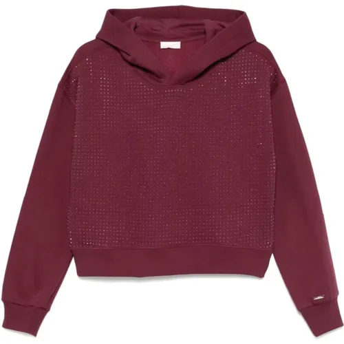 Burgundy Cotton Hoodie Sweater , female, Sizes: M, S, L - Liu Jo - Modalova