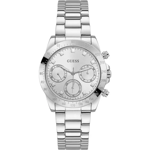 Elegant Silver Stainless Steel Watch , female, Sizes: ONE SIZE - Guess - Modalova