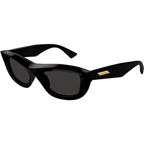 Schwarz/Graue Sonnenbrille Bv1326S , unisex, Größe: 54 MM - Bottega Veneta - Modalova