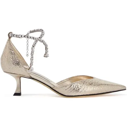 Metallic Crinkled Leather Décolleté , female, Sizes: 8 UK, 3 UK, 7 UK - Jimmy Choo - Modalova