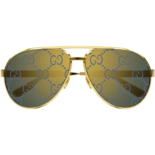 Sonnenbrille Linea LetteringAsian FitLarge , Herren, Größe: 64 MM - Gucci - Modalova