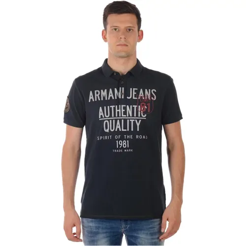 Klassisches Polo-Shirt für Männer , Herren, Größe: L - Armani Jeans - Modalova