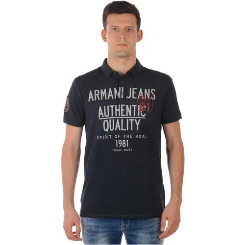 Klassisches Polo-Shirt für Männer , Herren, Größe: S - Armani Jeans - Modalova