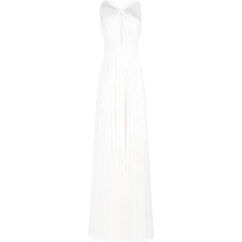 Weiße Seiden Lange Halterneck Kleid - Giambattista Valli - Modalova