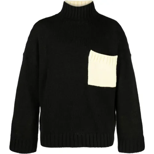 Two-tone Intarsia Knit Sweater , male, Sizes: L - JW Anderson - Modalova