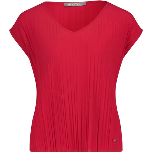 Plissiertes Casual-Shirt , Damen, Größe: XL - Betty & Co - Modalova