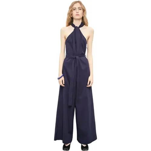 Gürtel Technischer Popeline Jumpsuit , Damen, Größe: S - MeiMeiJ - Modalova