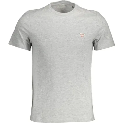 Grey Slim Fit Logo Tee for Men , male, Sizes: XL, 2XL - Guess - Modalova