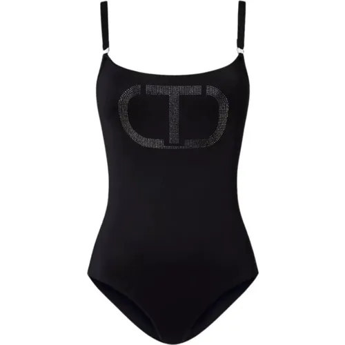 Schwarze Meer Kleidung mit Oval T Grafik , Damen, Größe: S - Twinset - Modalova