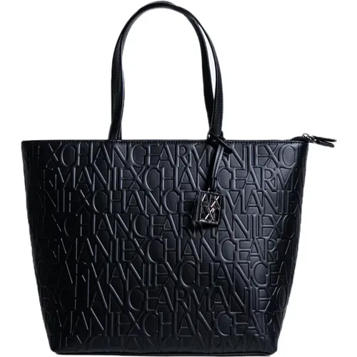 Schwarze bedruckte Tasche für Frauen , Damen, Größe: ONE Size - Armani Exchange - Modalova