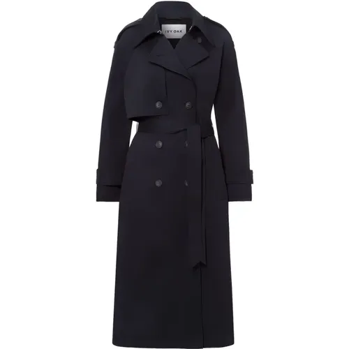 Klassischer Trenchcoat in Dunkelblau , Damen, Größe: L - IVY OAK - Modalova