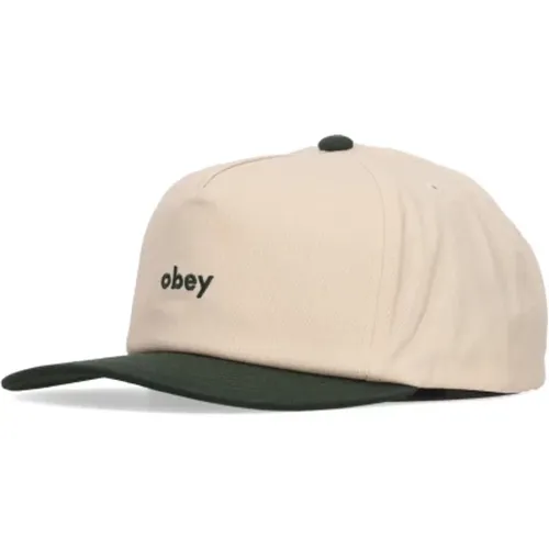 Curved Visor Cap 5 Panel Snapback , male, Sizes: ONE SIZE - Obey - Modalova