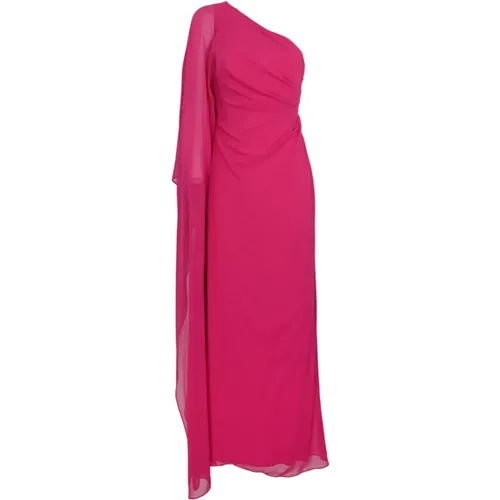 One-shoulder Silk Georgette Maxi Dress , female, Sizes: XS, 2XS, L, S - Max Mara Studio - Modalova