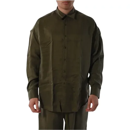 Silk Shirt with Front Buttoning , male, Sizes: XL, S - Costumein - Modalova