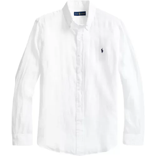 Weiße Button-Down Hemd Slim Fit , Herren, Größe: L - Ralph Lauren - Modalova