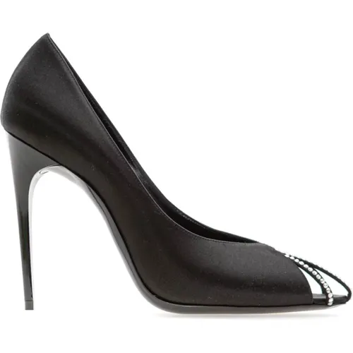 Klassische Schwarze Lederpumps , Damen, Größe: 36 EU - Saint Laurent - Modalova