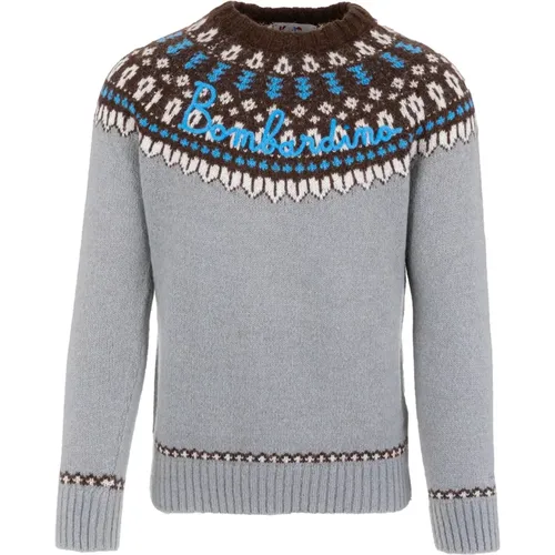 Embroidered acrylic blend sweater , male, Sizes: XL, L, 2XL, M - MC2 Saint Barth - Modalova