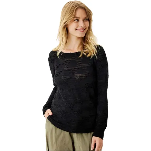 Lotus T-Shirt Top Schwarz , Damen, Größe: L - IN FRONT - Modalova